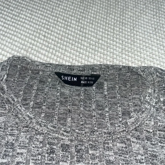Shein Basic Gray Ribbed Tank Top Sz Xs - Picture 4 of 4